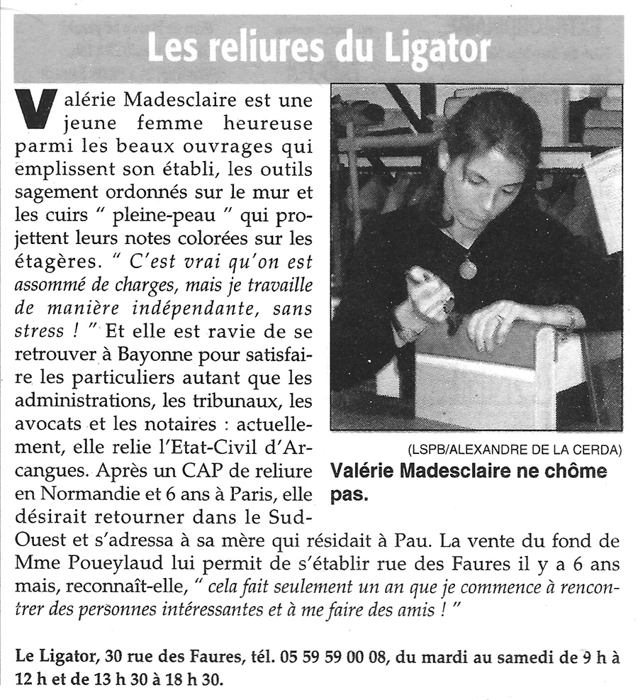 reliure le ligator - artisan relieur à bayonne